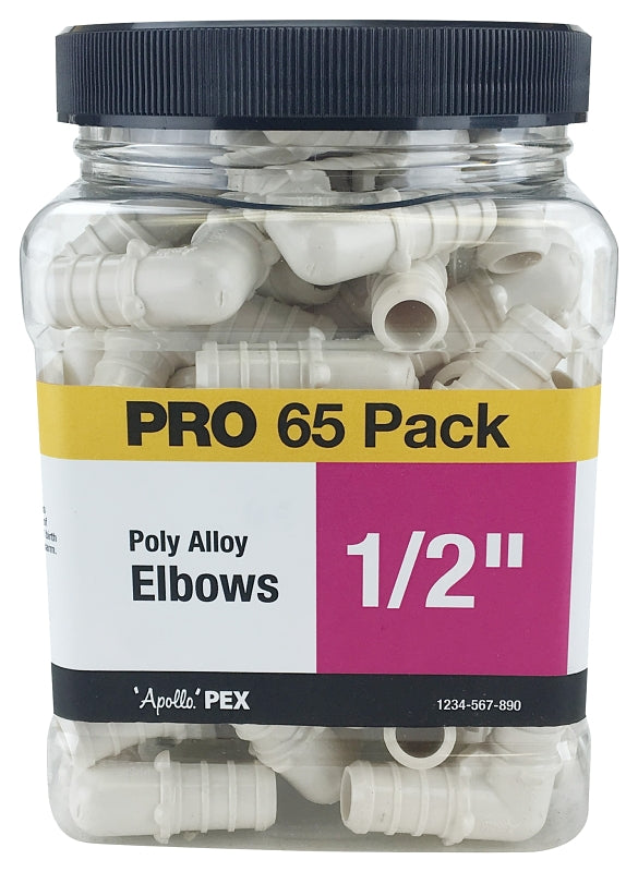 APOLLO Apollo PXPAE1265JR Pipe Elbow, 1/2 in, Barb, PEX-B, 90 deg Angle, Plastic, Black, 200 psi Pressure PLUMBING, HEATING & VENTILATION APOLLO