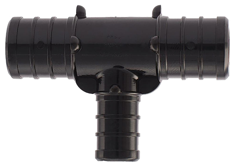 APOLLO Apollo PXPAT3434125PK Pipe Tee, 3/4 x 1/2 in, Barb, PEX-B, Plastic, Black, 200 psi Pressure PLUMBING, HEATING & VENTILATION APOLLO