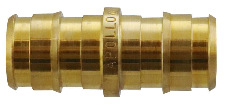 APOLLO Apollo ExpansionPEX Series EPXC1212 Coupling, 1/2 in, Barb, PEX-A, Brass, 200 psi Pressure PLUMBING, HEATING & VENTILATION APOLLO