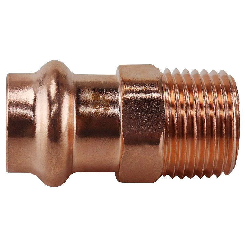 APOLLO Apollo XPRMA12 Adapter, 1/2 in, MPT x Press-Fit, Copper, 300 psi Pressure PLUMBING, HEATING & VENTILATION APOLLO