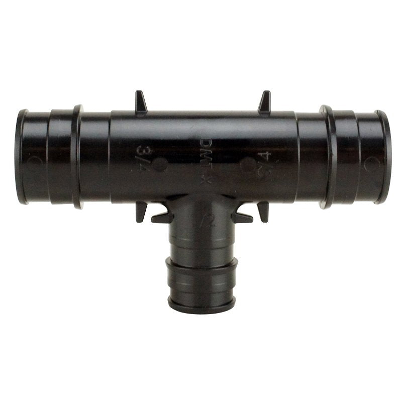 APOLLO Apollo EPXPAT343412 Pipe Tee, 3/4 x 3/4 x 1/2 in, Barb, PEX-A, Polyphenylsulfone, Black, 200 psi Pressure PLUMBING, HEATING & VENTILATION APOLLO