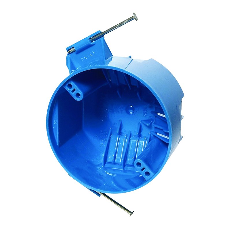 CARLON Carlon B620KR-CFB Fan-Rated Ceiling Box, 4 in W, 15 in D, 3-1/2 in H, 1-Gang, Polycarbonate, Blue ELECTRICAL CARLON