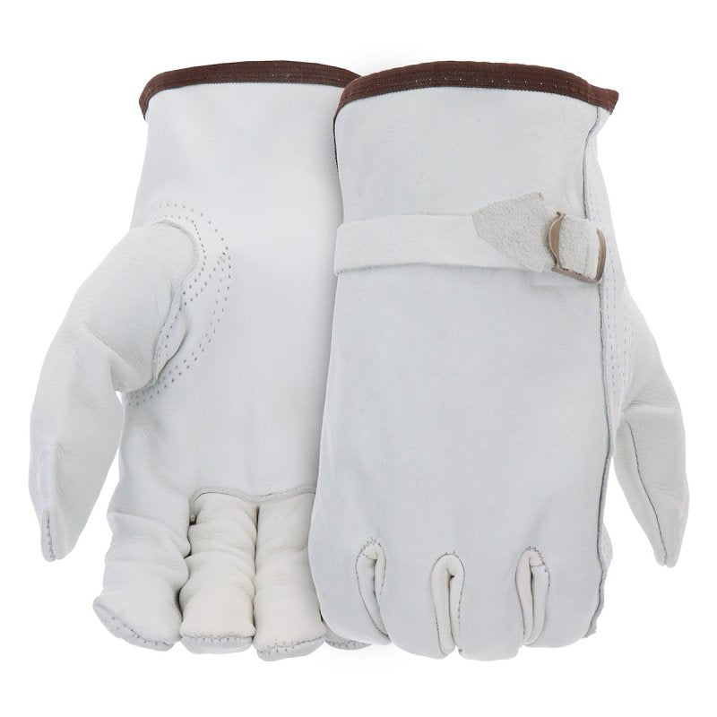 BOSS MFG Boss B81202-XL Gloves with Wrist Enclosure, XL, Keystone Thumb, Slip-On Cuff, Cowhide Leather, Natural