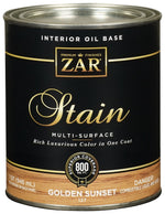 ZAR ZAR 12712 Wood Stain, Golden Sunset, Liquid, 1 qt, Can