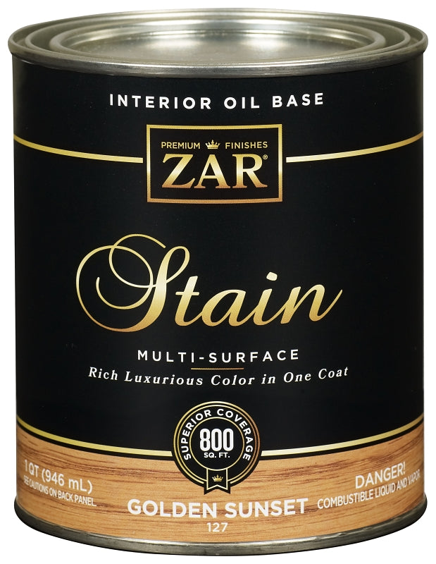 ZAR ZAR 12712 Wood Stain, Golden Sunset, Liquid, 1 qt, Can