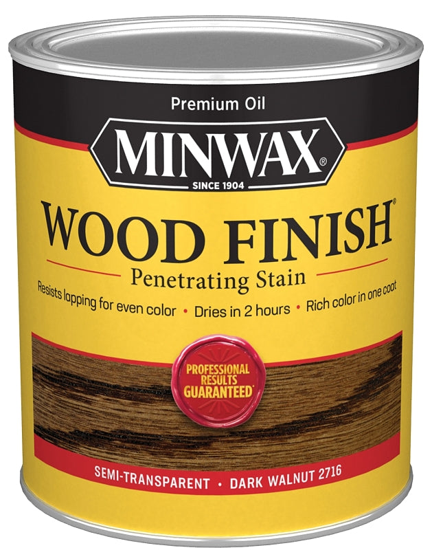 MINWAX Minwax 70012444 Wood Stain, Dark Walnut, Liquid, 1 qt Can PAINT MINWAX