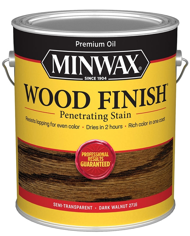 MINWAX Minwax 71012000 Wood Stain, Oil Base, Dark Walnut, Liquid, 1 gal, Can