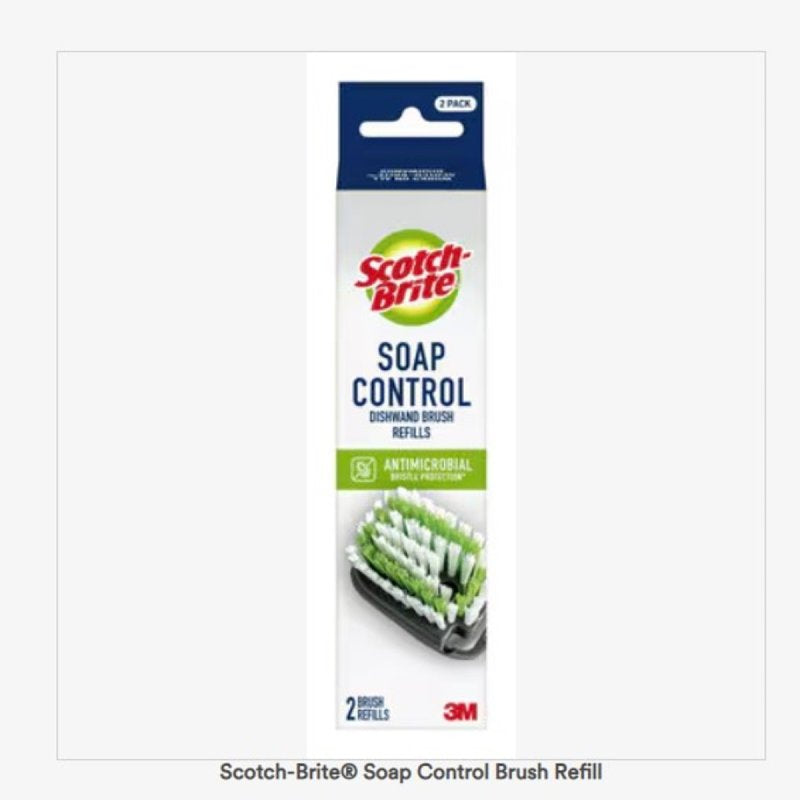SCOTCH-BRITE Scotch-Brite 751U-RF-2 Soap Control Brush Refill, Nylon Bristle, 7.6 in L CLEANING & JANITORIAL SUPPLIES SCOTCH-BRITE