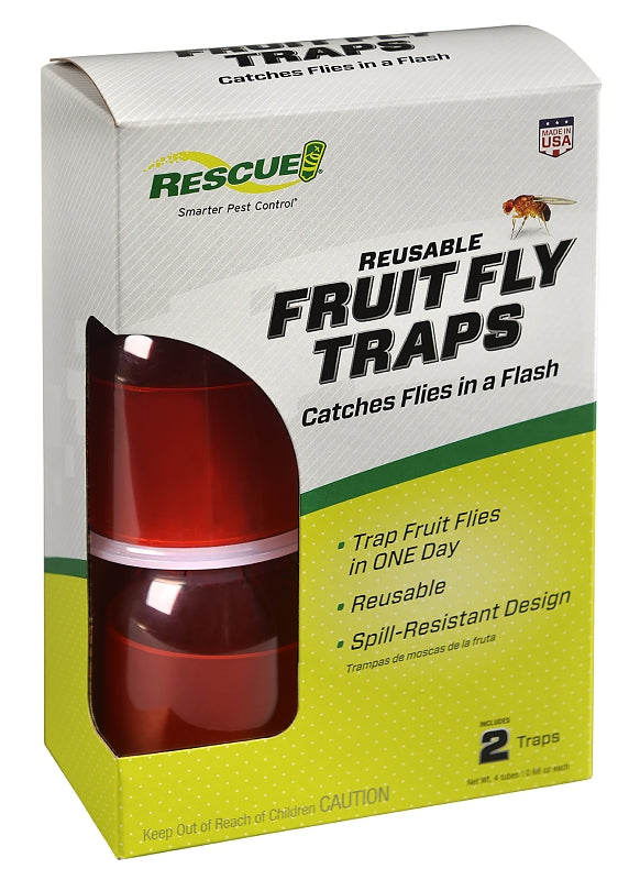RESCUE Rescue FFTR2-BB4 Reusable Fruit Fly Trap, Liquid, Pack HARDWARE & FARM SUPPLIES RESCUE   