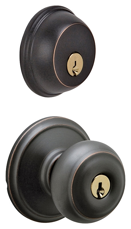 SCHLAGE LOCK Schlage FB50NVGEO716KA4 Knob Lockset, Mechanical Lock, Knob Handle, Round Design, Aged Bronze, Yes, 1 Grade, Rekeyable HARDWARE & FARM SUPPLIES SCHLAGE LOCK