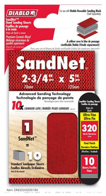 DIABLO Diablo SandNet DND234320S10N Sanding Sheet, 2-3/4 in L, 320 Grit, Aluminum Oxide Abrasive TOOLS DIABLO