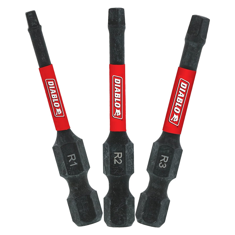 DIABLO Diablo DSQV2-S3 Insert Bit Set, 3-Piece, Includes: #1, #2, #3 Square Drive Bit TOOLS DIABLO