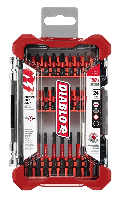 DIABLO Diablo DSC-S24 Screwdriver Bit Set, 24-Piece TOOLS DIABLO