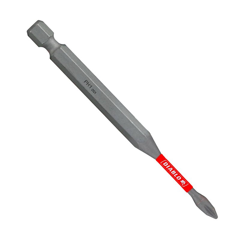 DIABLO Diablo DPH135P1 Drive Bit, #1 Drive, Phillips Drive, 1/4 in Shank, Hex Shank, 3-1/2 in L TOOLS DIABLO