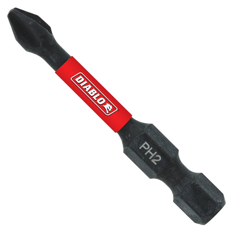 DIABLO Diablo DPH2R2B Reduced Screwdriver Bit, #2 Drive, Phillips Drive, 1/4 in Shank, Hex Shank, 2 in L TOOLS DIABLO