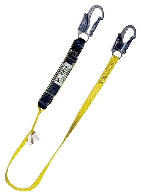 QUALCRAFT INDUSTRIES Guardian Fall Protection 01220 External Shock Lanyard, 130 to 310 lb, 6 ft L Line, Nylon/Polyester Line, 1-Leg, Snap AUTOMOTIVE QUALCRAFT INDUSTRIES
