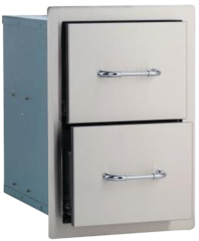 BULL Bull 56985 Double Drawer, 20-3/4 in L, 12-3/4 in W, 19-1/2 in H, 2-Drawer, Stainless Steel OUTDOOR LIVING & POWER EQUIPMENT BULL