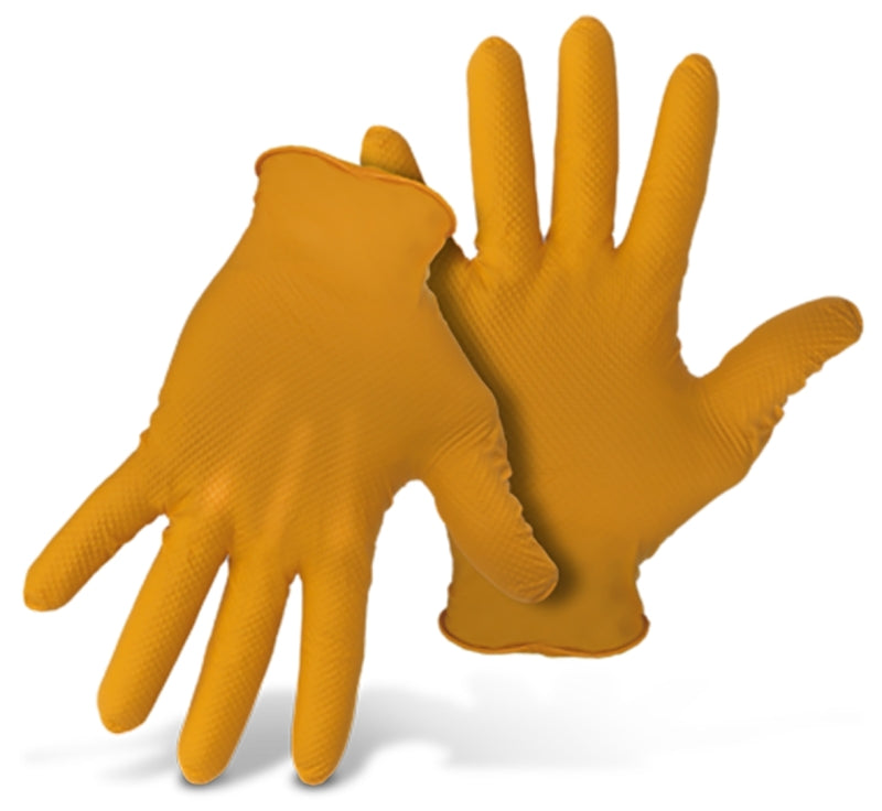 GRIPPAZ Grippaz G21081-XL-50 Disposable Gloves, XL, Nitrile, Orange