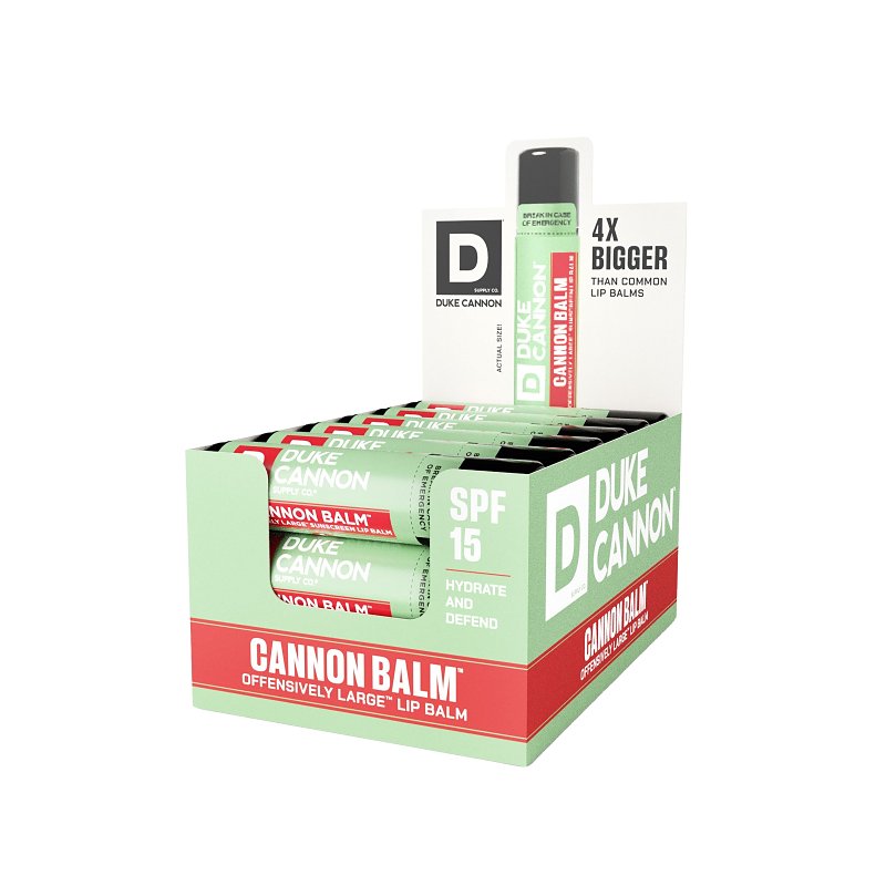 DUKE CANNON SUPPLY CO LIP BALM SPF15 FRESH MINT 18CT