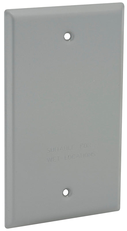 HUBBELL Hubbell 5173-0 Cover, 4-17/32 in L, 2-25/32 in W, Aluminum, Gray, Powder-Coated