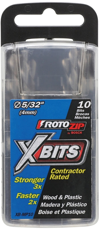 ROTO ZIP Rotozip XB-MP10 Multi-Purpose Bit, 5/32 in Dia, 5/32 in Dia Shank, Steel, Spiral Shank, Spiral Flute TOOLS ROTO ZIP