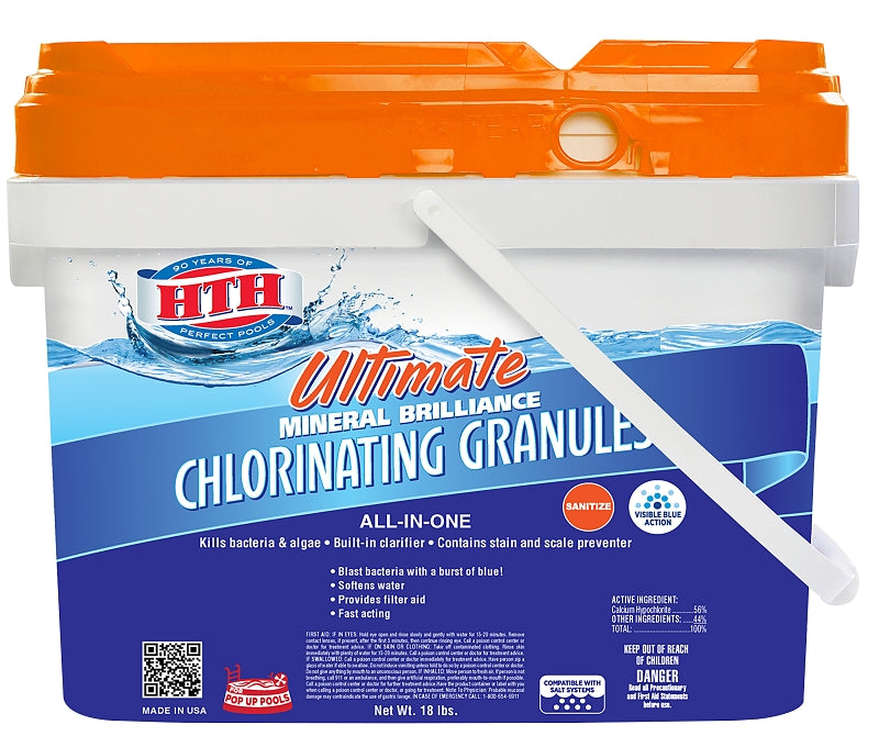 HTH HTH Ultimate Mineral Brilliance 22008 Chlorinating Granule, Powder, Chlorine-Like, 18 lb OUTDOOR LIVING & POWER EQUIPMENT HTH