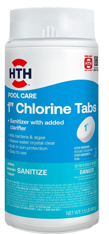 HTH HTH 42049 Chlorine Tabs, Tablet, 1.5 lb