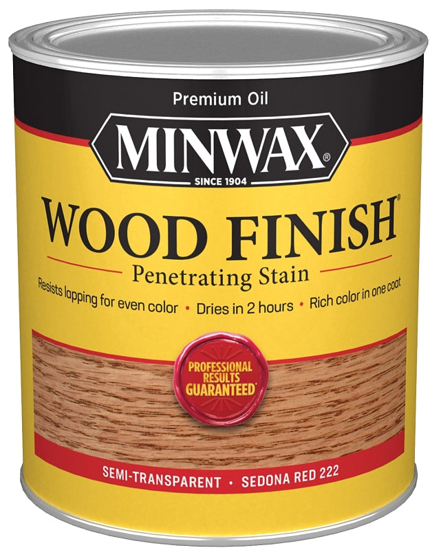MINWAX Minwax 700434444 Wood Stain, Sedona Red, Liquid, 1 qt Can PAINT MINWAX