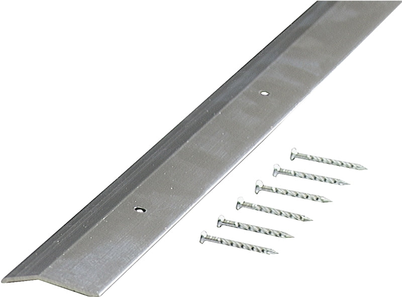 M-D M-D 66092 Carpet Trim, 36 in L, 1.38 in W, Smooth Surface, Aluminum, Polished