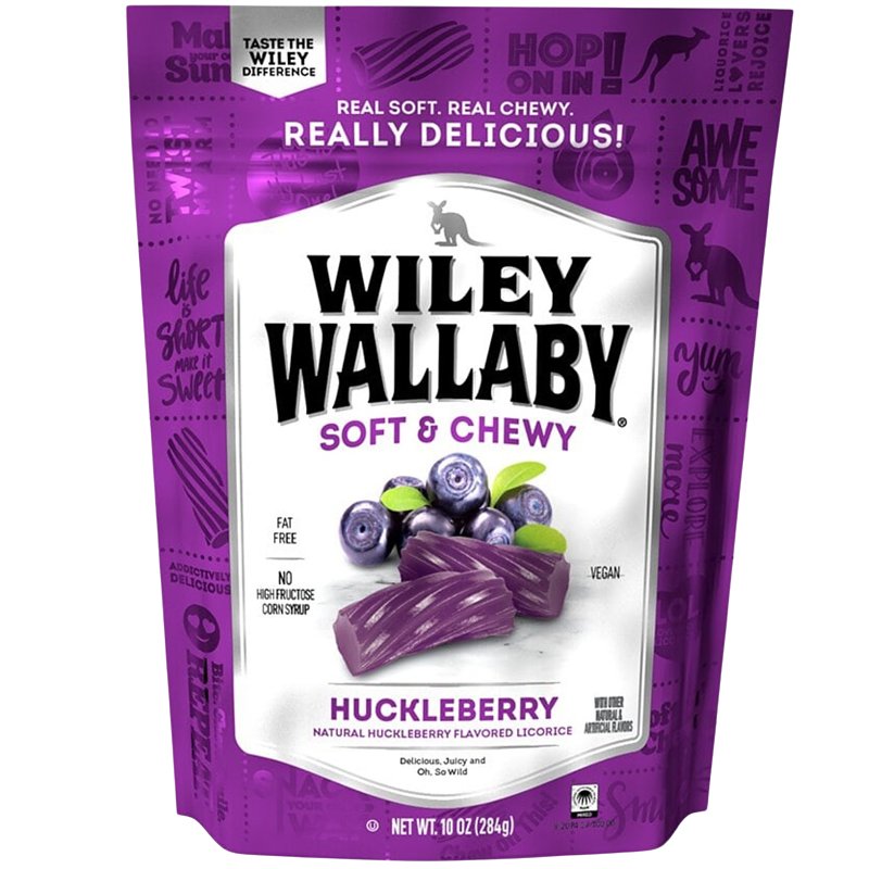 WILEY WALLABY Wiley Wallaby 122025 Candy, Huckleberry Licorice, 10 oz