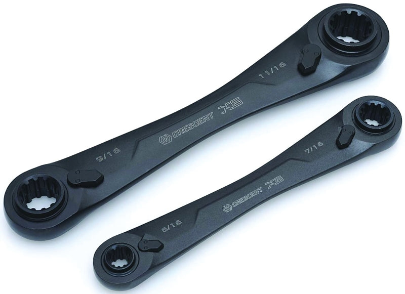 CRESCENT Crescent CX6DBS2 Wrench Set, 2-Piece, Black, Specifications: SAE Measurement TOOLS CRESCENT