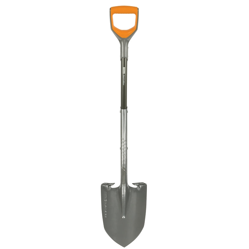 FISKARS Fiskars 397960-1001 Pro Digging Shovel, Steel Blade, Aluminum Handle, D-Handle, Soft Grip Handle, 44 in L Handle