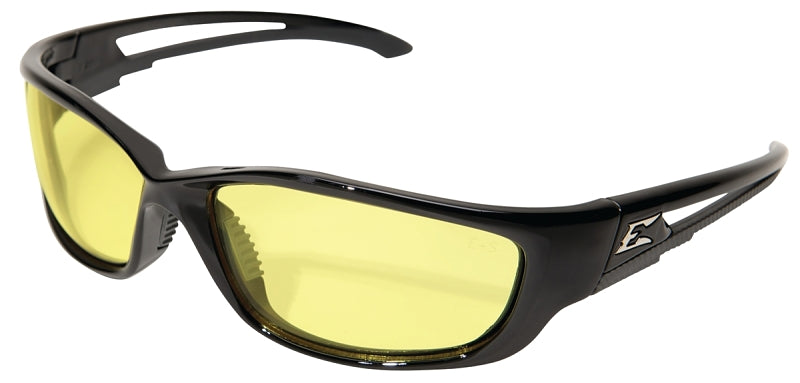 EDGE Edge SK-XL112 Non-Polarized Safety Glasses, Polycarbonate Lens, Wide Wraparound Frame, Nylon Frame, Black Frame