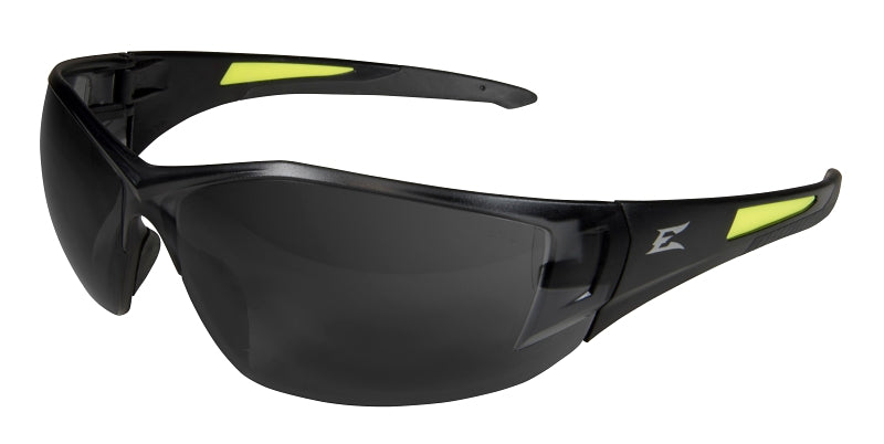 EDGE Edge SD116-G2/SD116 Non-Polarized Safety Glasses, Smoke Lens, Black Frame, Unisex, Polycarbonate Lens, Wraparound Frame