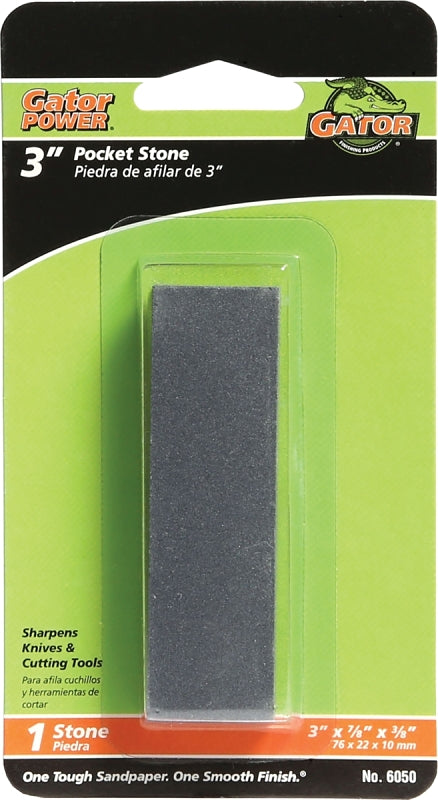 GATOR Gator 6050 Pocket Sharpening Stone, 3 in L, 7/8 in W, 3/8 in Thick, Coarse/Medium, Silicone Carbide Abrasive TOOLS GATOR