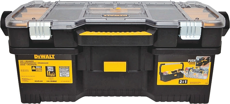 DEWALT DEWALT DWST24075 Tool Tote with Removable Organizer, 77 lb, Plastic, Black/Yellow, 1-Drawer, 15-Compartment TOOLS DEWALT