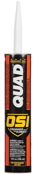 OSI OSI 1638674 Advanced Formula Sealant, White 001, 7 days Curing, 20 to 100 deg F, 10 oz Cartridge PAINT OSI