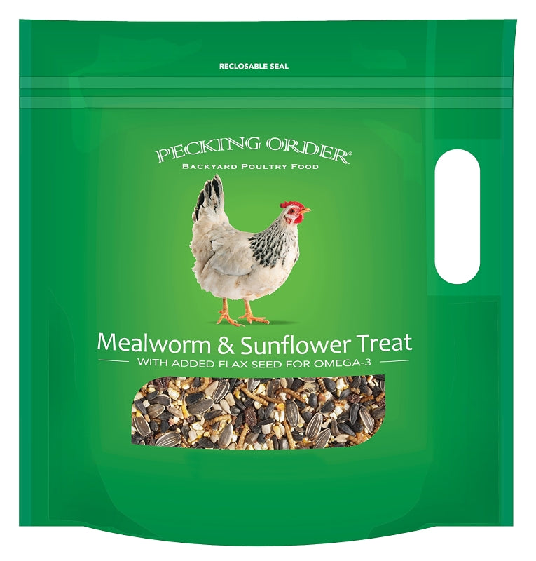 PECKING ORDER Pecking Order 009328 Mealworm/Sunflower Chicken Treat, 3 lb Bag