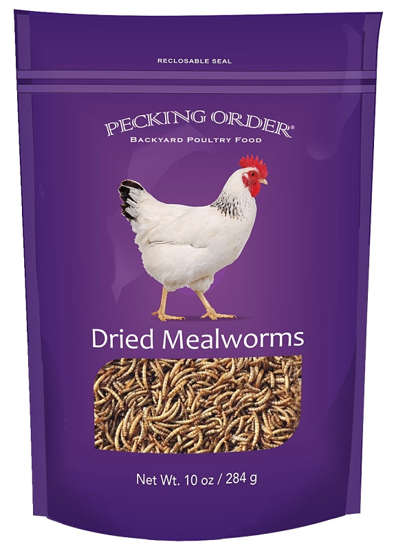PECKING ORDER Pecking Order 009330 Chicken Mealworm Treat, 10 oz Bag