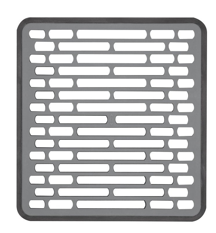 OXO INTERNATIONAL Good Grips 13190610 Sink Mat, 12-1/4 in L, 11-1/2 in W, 1/2 in Thick, Silicone, Gray HOUSEWARES OXO INTERNATIONAL