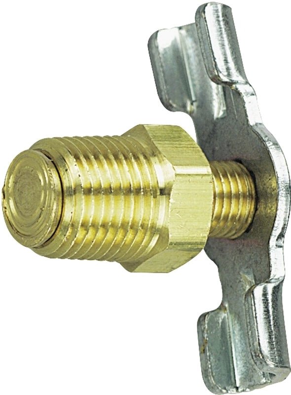 TRU-FLATE Tru-Flate 21-557GS Drain Cock, Specifications: 1/4 in NPT, Brass