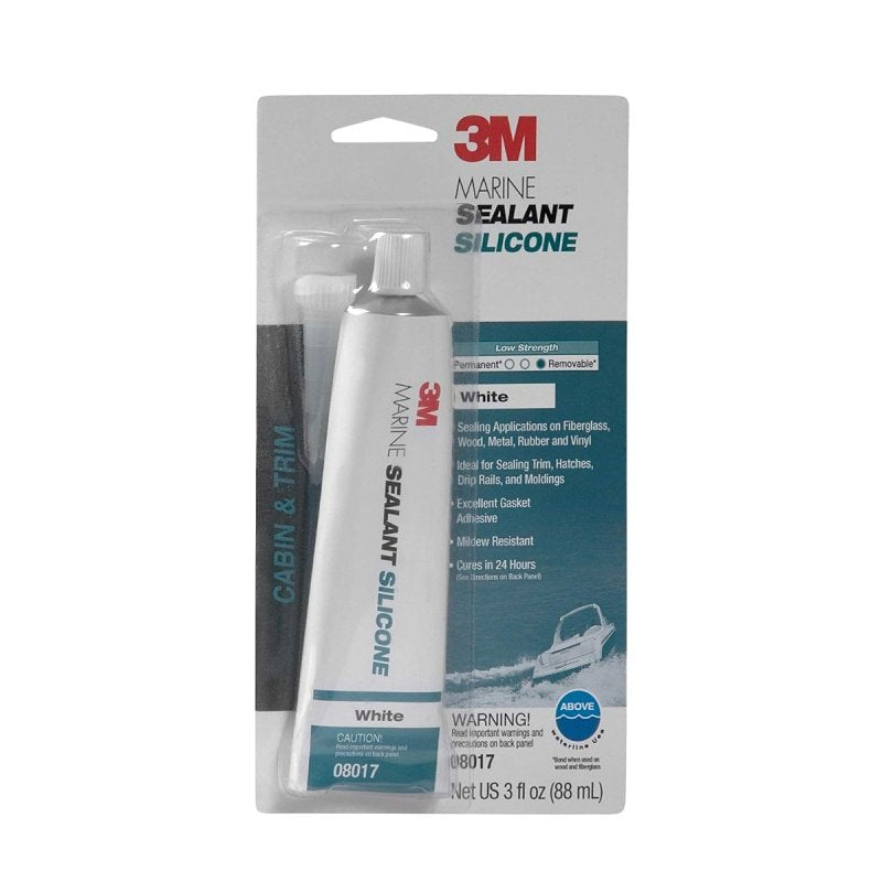 3M 3M 8017 Marine-Grade Sealant, White, 3 oz Tube