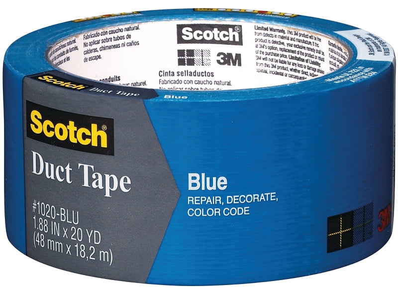 3M Scotch 3920-BL Duct Tape, 20 yd L, 1.88 in W, Blue