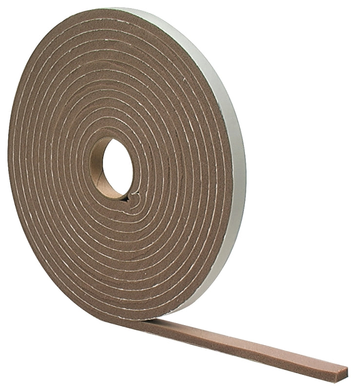 M-D M-D 02790 Foam Tape, 3/8 in W, 17 ft L, 3/16 in Thick, PVC, Brown HARDWARE & FARM SUPPLIES M-D