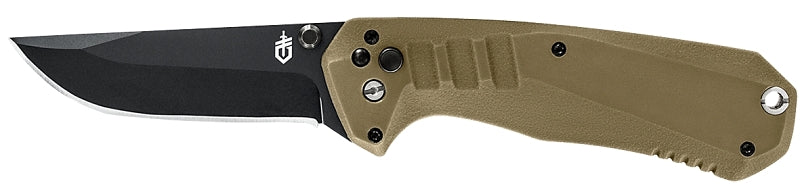 GERBER Gerber 31-003571 Haul Pocket Knife, 3.1 in L Blade, Stainless Steel Blade, Coyote Brown Handle