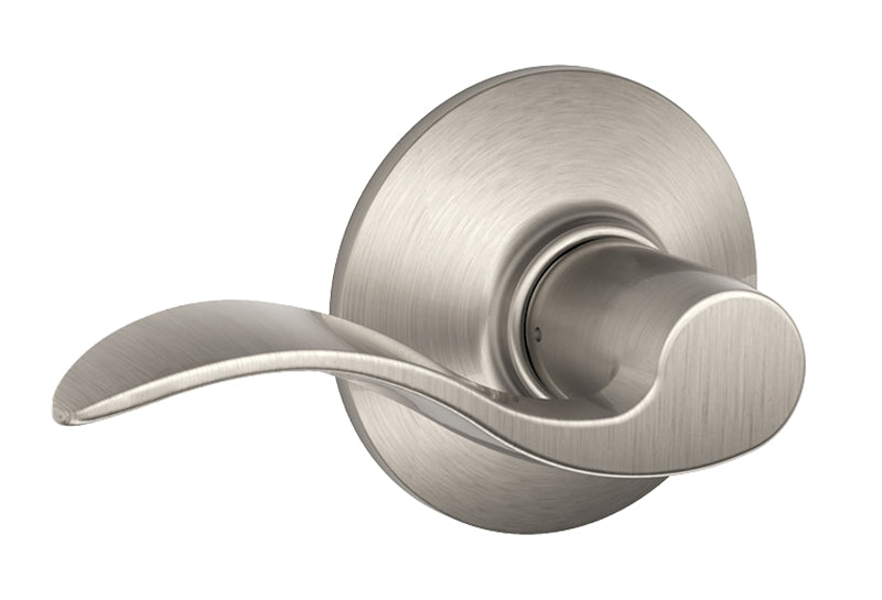 SCHLAGE LOCK Schlage Sacramento Series F10VSAC619 Passage Lever, Mechanical Lock, Satin Nickel, Metal, Residential, 2 Grade