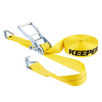 KEEPER Keeper 04624 Tie-Down, 2 in W, 40 ft L, Polyester, Yellow, 3333 lb, J-Hook End Fitting, Steel End Fitting AUTOMOTIVE KEEPER