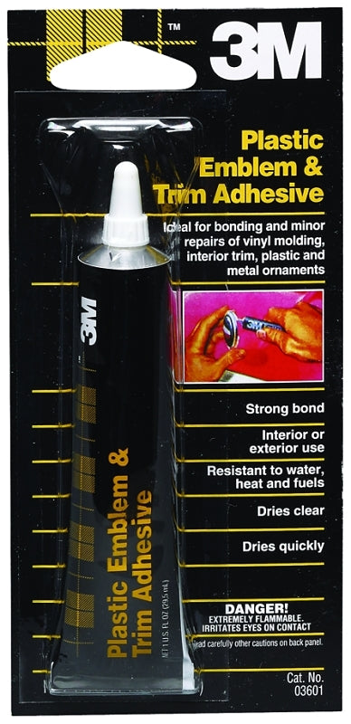 3M 3M 03601 Emblem and Trim Adhesive, Liquid, Ketone, Clear, 1 oz Tube AUTOMOTIVE 3M