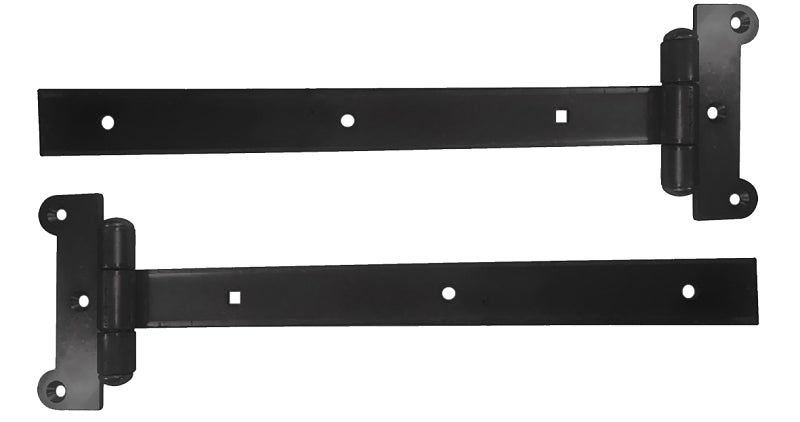NUVO IRON Nuvo Iron SH12BLK Strap Hinge, Steel, Black, Galvanized/Powder-Coated Satin, Screw Mounting