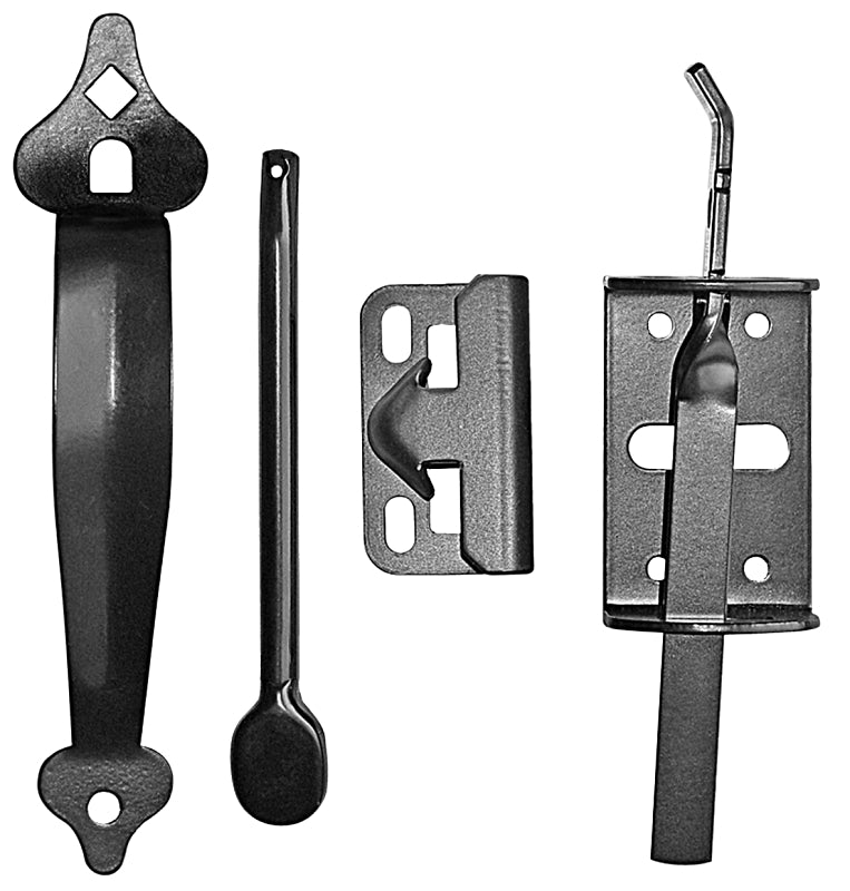 NUVO IRON Nuvo Iron TL6BLK/B Thumb Latch, 14-1/2 in L, 10.6 in W, Galvanized Steel, Black, Powder-Coated Satin HARDWARE & FARM SUPPLIES NUVO IRON
